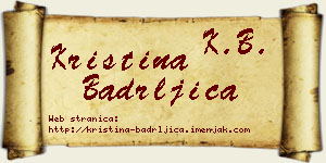 Kristina Badrljica vizit kartica